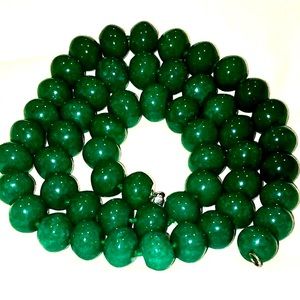 Vintage Sterling Silver Aventurine Natural Stone Necklace